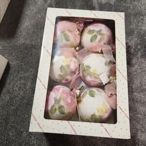 Vintage Sugar Frosted Rose Christmas Ornaments from Dillards Room